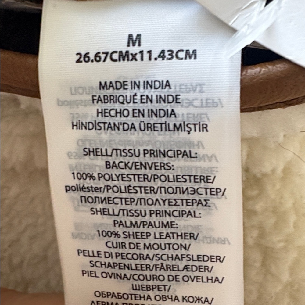 Polo Ralphs Lauren Fleece & Leather Insulated Touch Gloves White/Tan Size M - Picture 4 of 12